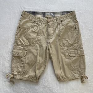 Ubfree Capri Pants Juniors 5 Beige Cargo Drawstring Pockets Twill Casual Summer
